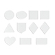 White Embroidered Patch Set - 11 shapes lying embroidery badges - 3DOcean Item for Sale