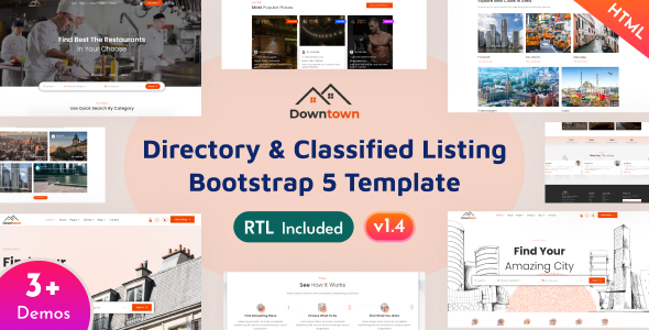 Downtown - Directory & Classified Listing Bootstrap 5 Template