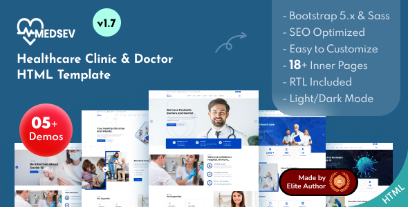 Medsev - Healthcare Clinic & Doctor Bootstrap 5 Template