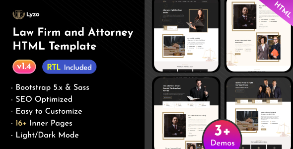 Lyzo - Law Firm & Attorney Bootstrap 5 Template