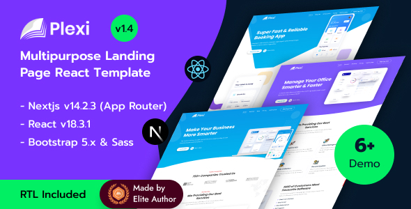 Plexi - React Nextjs 14+ Multipurpose Landing Page Template