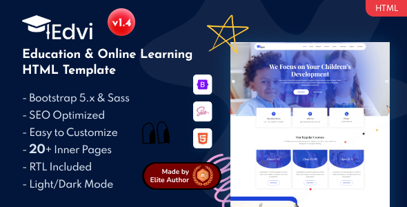 Edvi - Education & Online Courses Bootstrap 5 Template