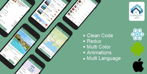 HomeStays - Vacation Homes | Room Booking | Holiday Rentals | React Native iOS/Android App Template