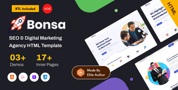 Bonsa - SEO Digital Marketing Agency Bootstrap 5 Template