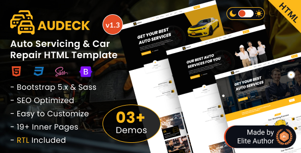 Audeck - Auto Servicing & Car Washing Bootstrap 5 Template