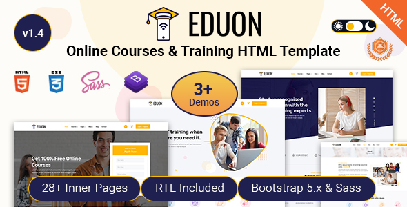 Eduon - Online Courses & Training Providers Bootstrap 5 Template