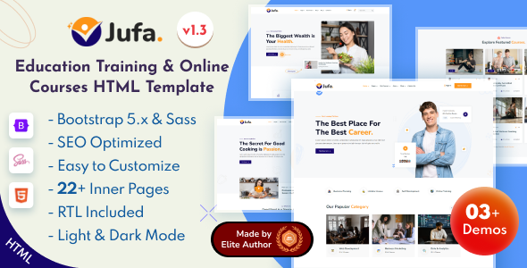 Jufa - Education Training & Online Courses Bootstrap 5 Template