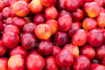 Plum sell in the fruit store in the market