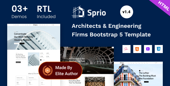 Sprio - Architects & Engineering Firms Bootstrap 5 Template