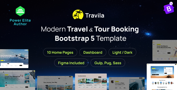 Travila - Modern Travel & Tour Booking HTML Template + RTL