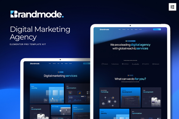 Brandmode - Digital Marketing Agency Elementor Pro Template Kit