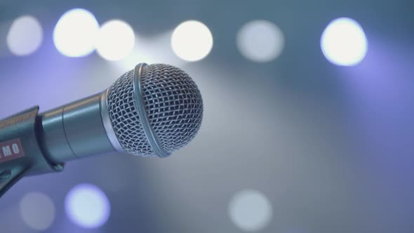 Microphone on the Stage Closeup