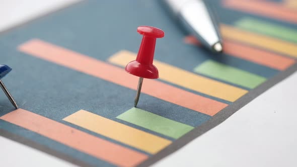 Financial Graph, Calculator and Notepad on Table 