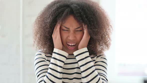 Exhausted African Woman Having Headache