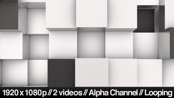 3D Animation Background of Black & White Blocks