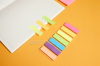 Colorful Page Marker On Notebook