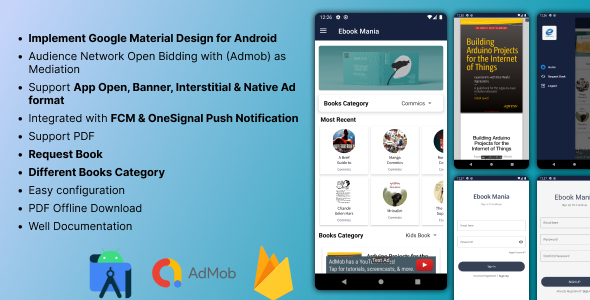 Android Ebook Mania App with Firebase Backend