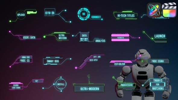 Hi-Tech HUD Titles for FCPX alt