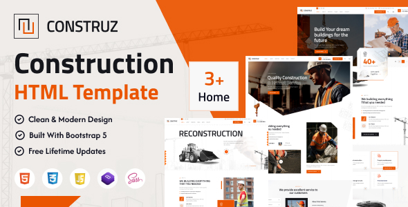 Construz – Construction Building HTML Template – 0 Sold!