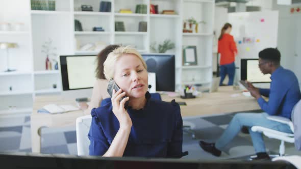 Business woman talking on the phone