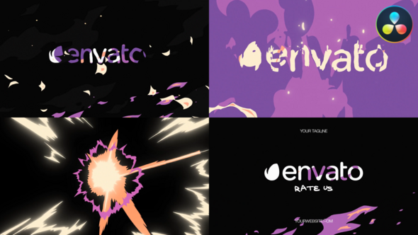Anime Explosion Logo Opener | DaVinci Resolve