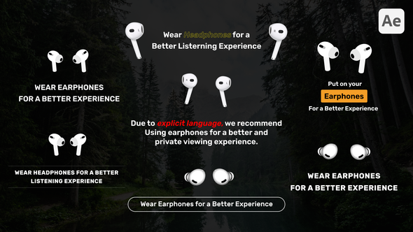 Use Earphones Advisory Animations