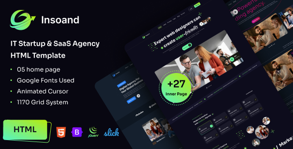 Insoand - IT Startup & SaaS Agency HTML5 Template.