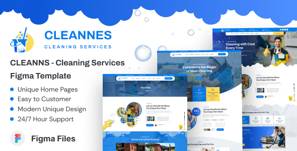 Cleannes – Cleaning Services Figma Template – 0 Sold!