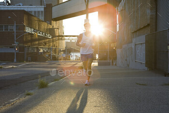 Runner and sunlight