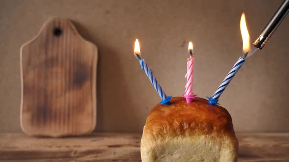 Loaf of Bread and Candle  Happy Birthday Idea