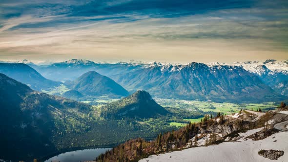 Sunset over the Alps from the Loser place, 4k timelapse alt