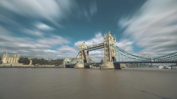 Time Lapse Famous Tower Bridge in London, England