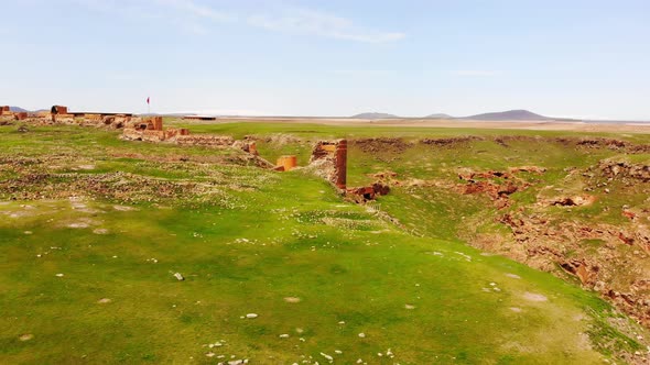 Ani Wall Ruins Aerial View