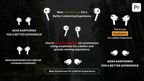 Use Earphones Advisory Animations