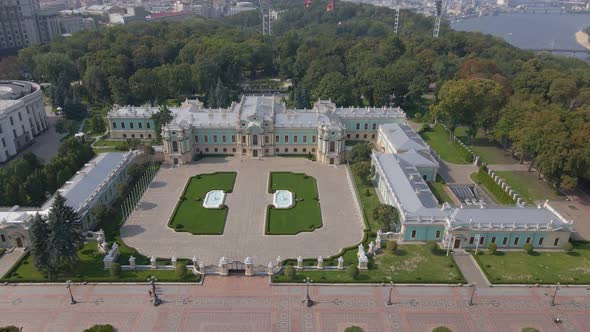 Stunning Drone Footage of Mariinsky Palace in Kyiv Old Architecture Ukraine
