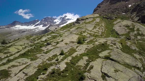 Flying Over the Alpine Mountains