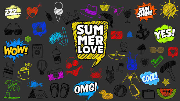 Summer Scribble Icons for Premiere Pro