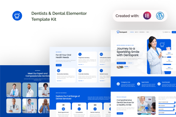 Dentspark – Dentist & Dental Clinic Elementor Template Kit – 0 Sold!