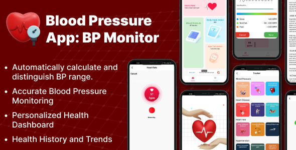 Heart Rate Blood Pressure Monitor – BP Monitor – Health Tracker – BMI Monitor