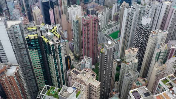 Top view of Hong Kong city