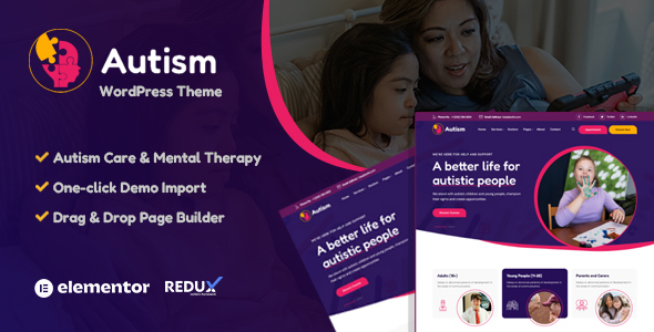 Autism – Autistic Children Care WordPress Theme – 0 Sold!