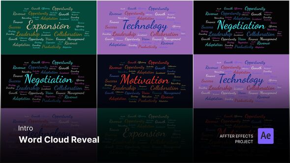 Intro/Opening Video - Word Cloud Reveal After Effects Template