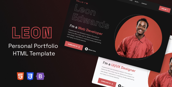 Leon - Personal Portfolio HTML Template