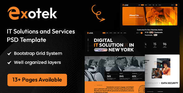 Exotek – IT Solutions & Services PSD Template – 0 Sold!