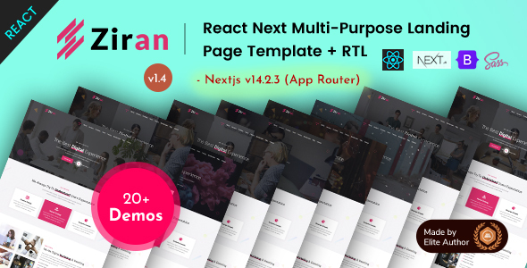 Ziran - Multipurpose Portfolio Landing Page React Nextjs 14+ Template