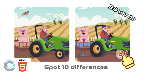 Spot the difference - The Farm - HTML5 Game - Construct 3