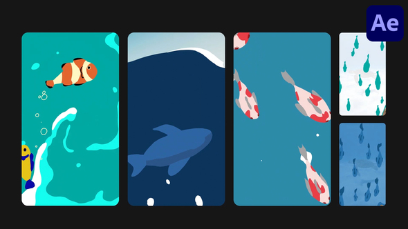 Fish Vertical Transitions | After Effects alt