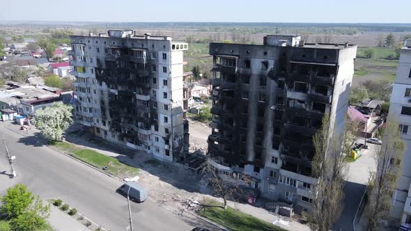 Bombed Building in Borodyanka Ukraine