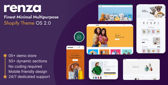 Renza – Minimal Multipurpose Store Shopify Theme – 0 Sold!