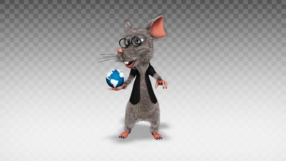Cartoon Rat - Show Globe alt